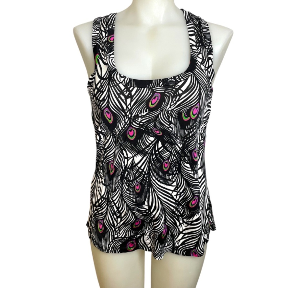 Mathew Williamson For H&M Stretch Peacock Pattern Sport Tank